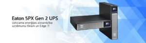 Divas Eaton 5PX Gen2 UPS ierīces (rack un tower) uz zilas ģeometriskas grafikas fona ar uzrakstu “Eaton 5PX Gen2 UPS – uzticama enerģijas aizsardzība uzņēmumu tīklam un Edge IT”







Jautāt ChatGPT